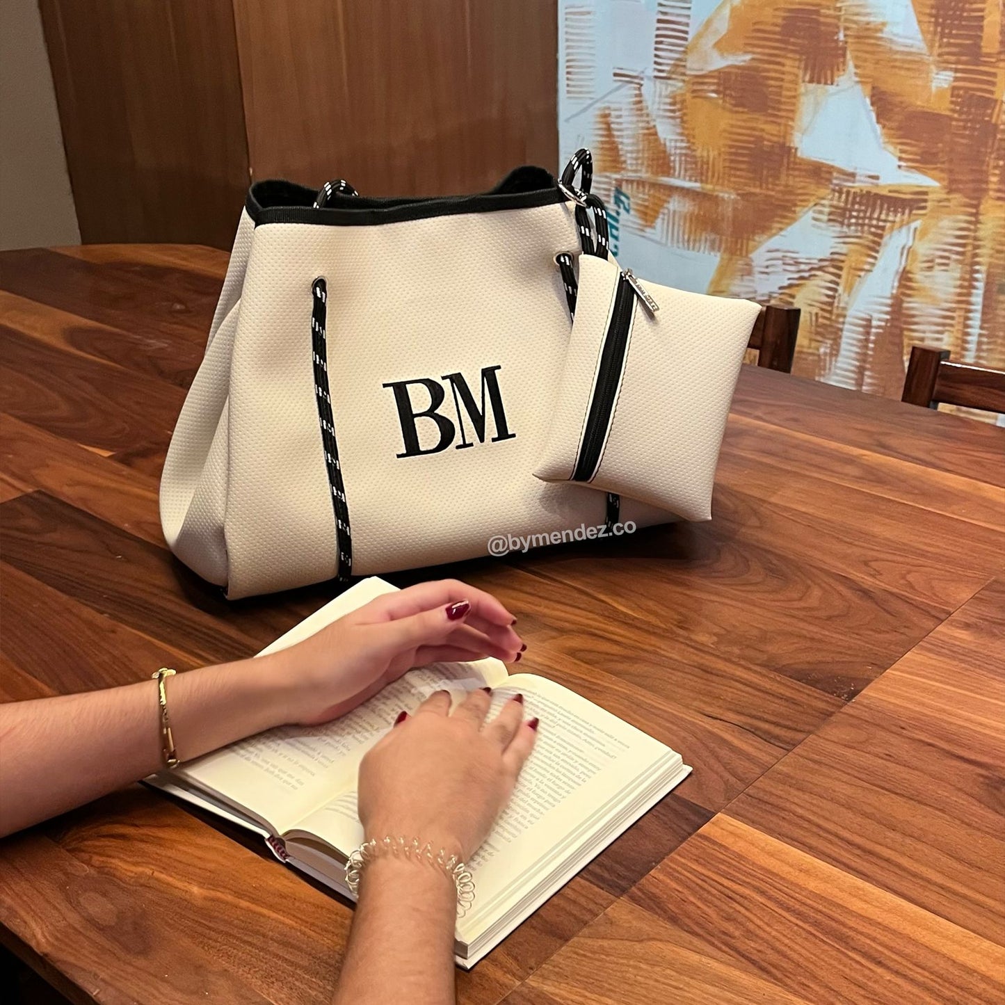Bolso Tote Bag Beige | Personalizado con Iniciales