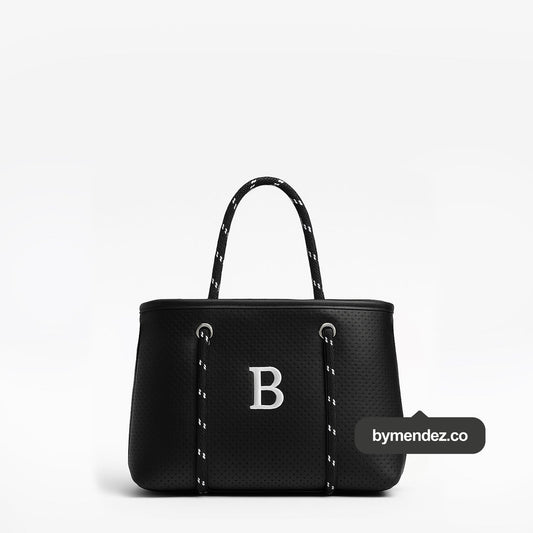 Bolso MINI Tote Bag Black | Personalizado con tu Inicial
