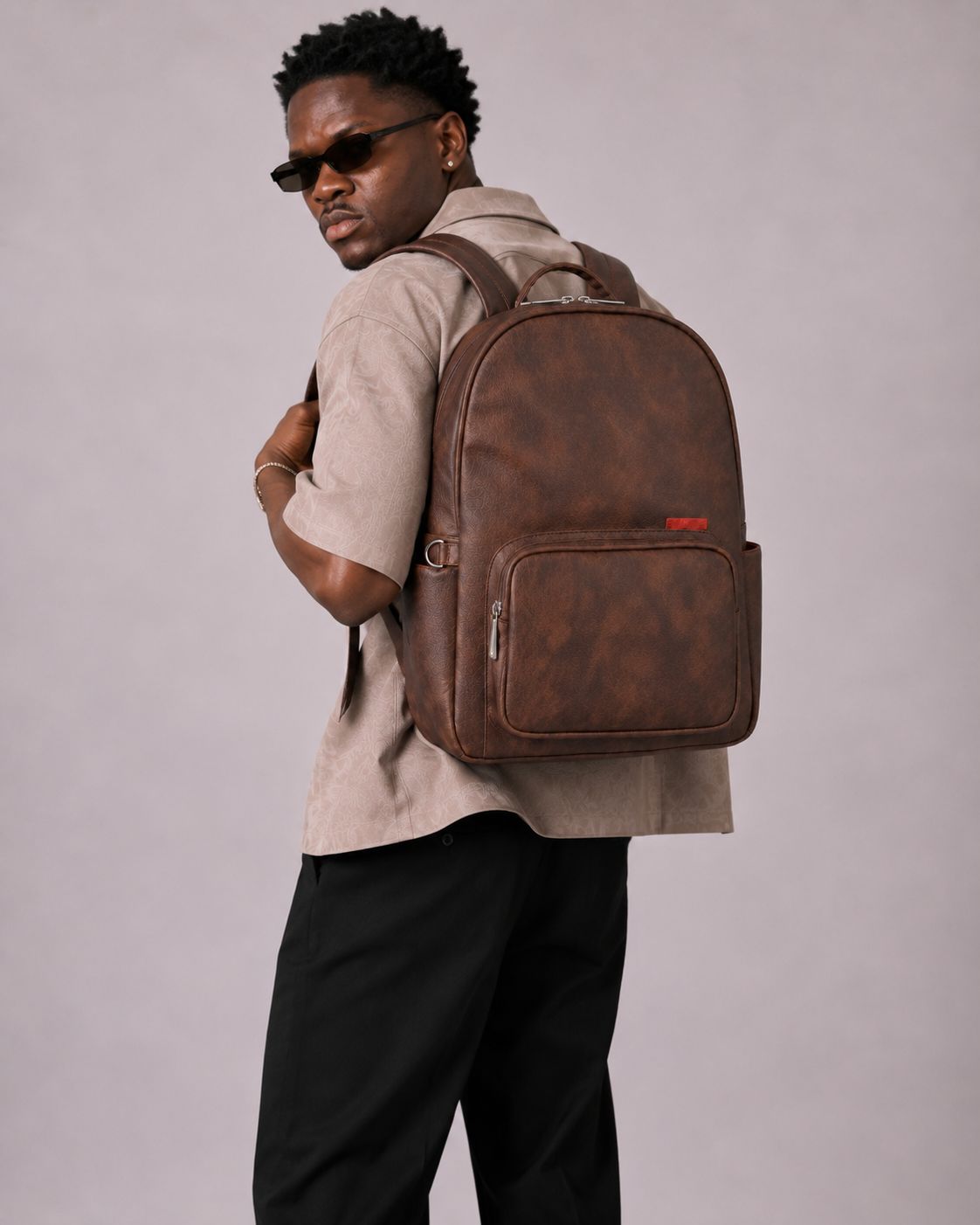 Morral Classic PRO Brown Premium en cuero vegano BYMENDEZ