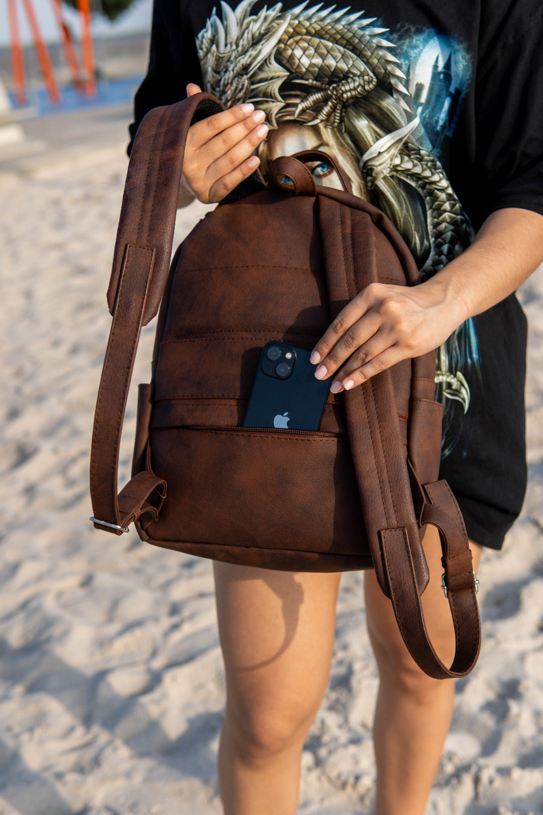 Bolso Niva Classic Brown Texture Premium