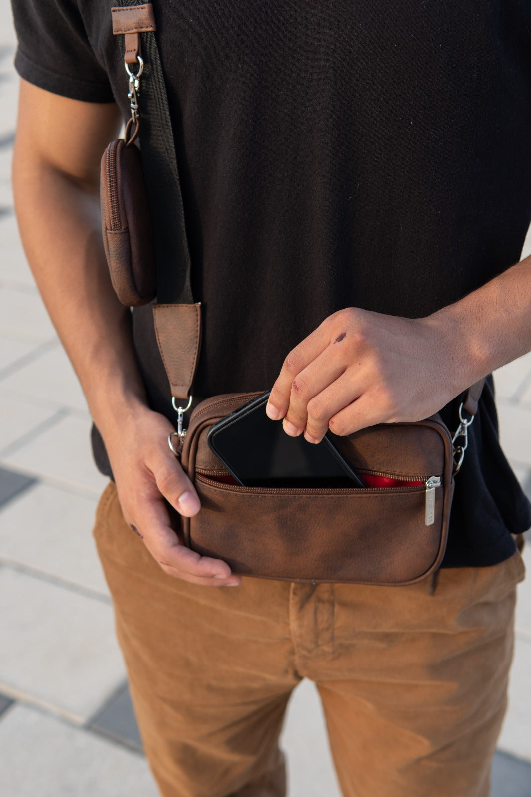 Square Bag Brown Texture Premium | BYMENDEZ
