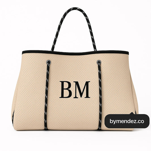 Bolso Tote Bag Beige | Personalizado con Iniciales