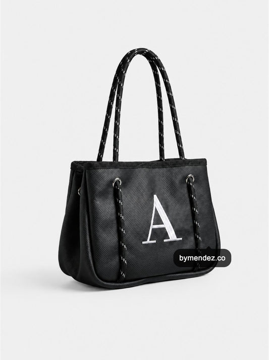 Bolso MINI Tote Bag Black | Personalizado con tu Inicial