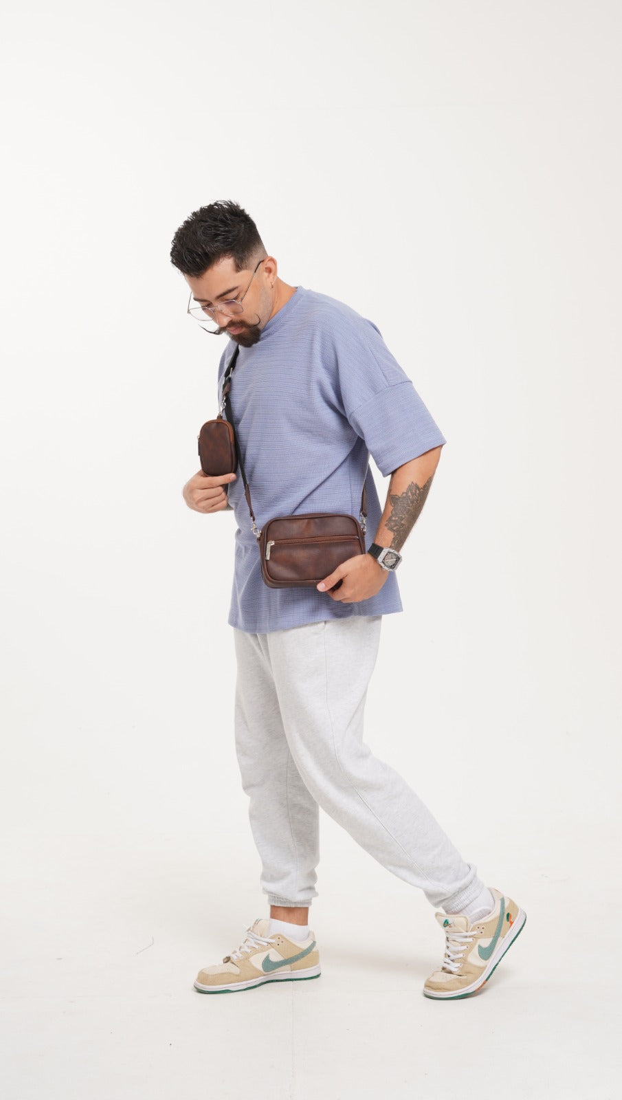 Square Bag Brown Texture Premium | BYMENDEZ