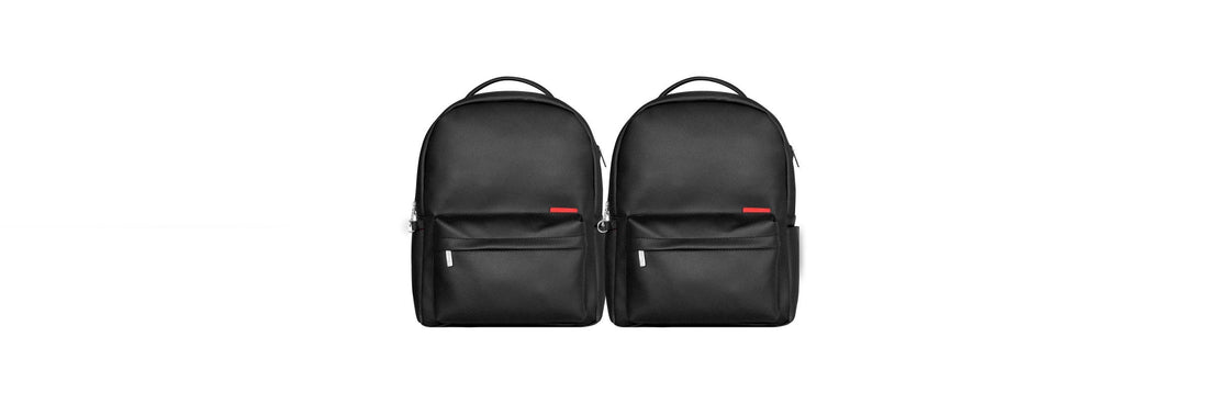 Combo Classic Premium de BYMENDEZ: dos morrales Classic Black en cuero vegano