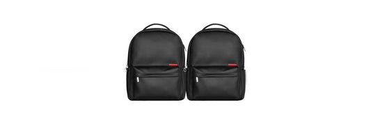 Combo Classic Premium de BYMENDEZ: dos morrales Classic Black en cuero vegano