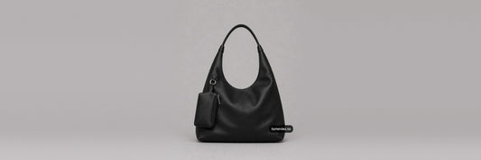 Bolso Hobo Bag Black de BYMENDEZ en cuero vegano, con su monedero