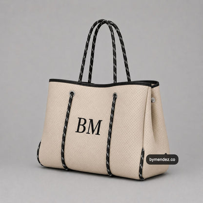 Bolso Tote Bag Beige | Personalizado con Iniciales