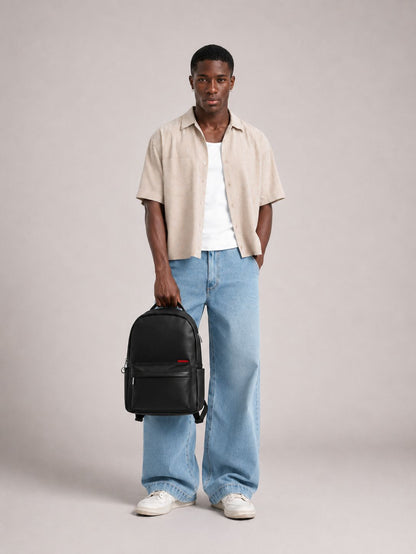 Morral Classic Black Premium, el más vendido de BYMENDEZ, en cuero vegano