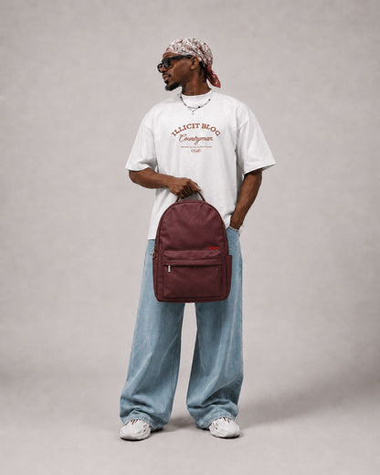Morral Classic Wine Premium en cuero vegano BYMENDEZ