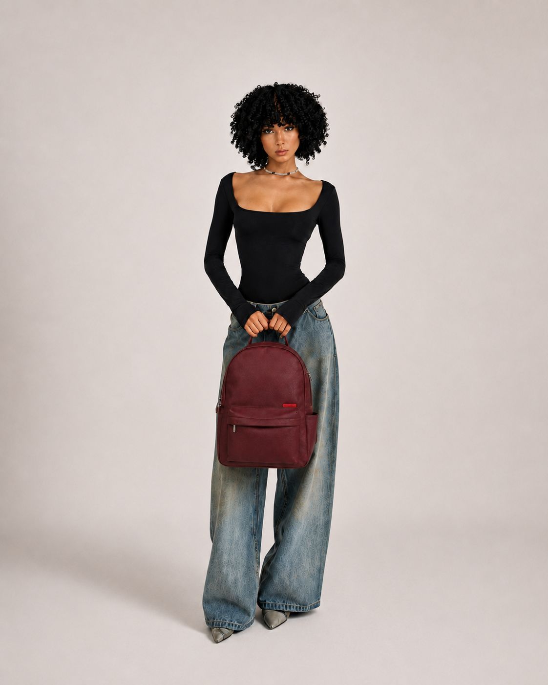 Morral Classic Wine Premium en cuero vegano BYMENDEZ