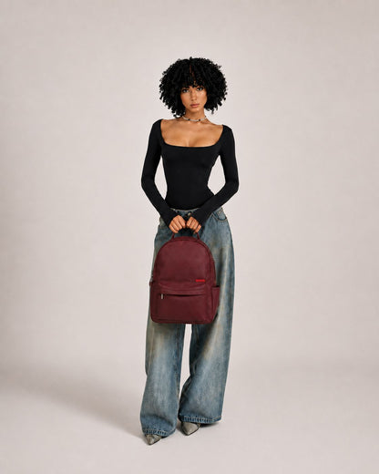 Morral Classic Wine Premium en cuero vegano BYMENDEZ
