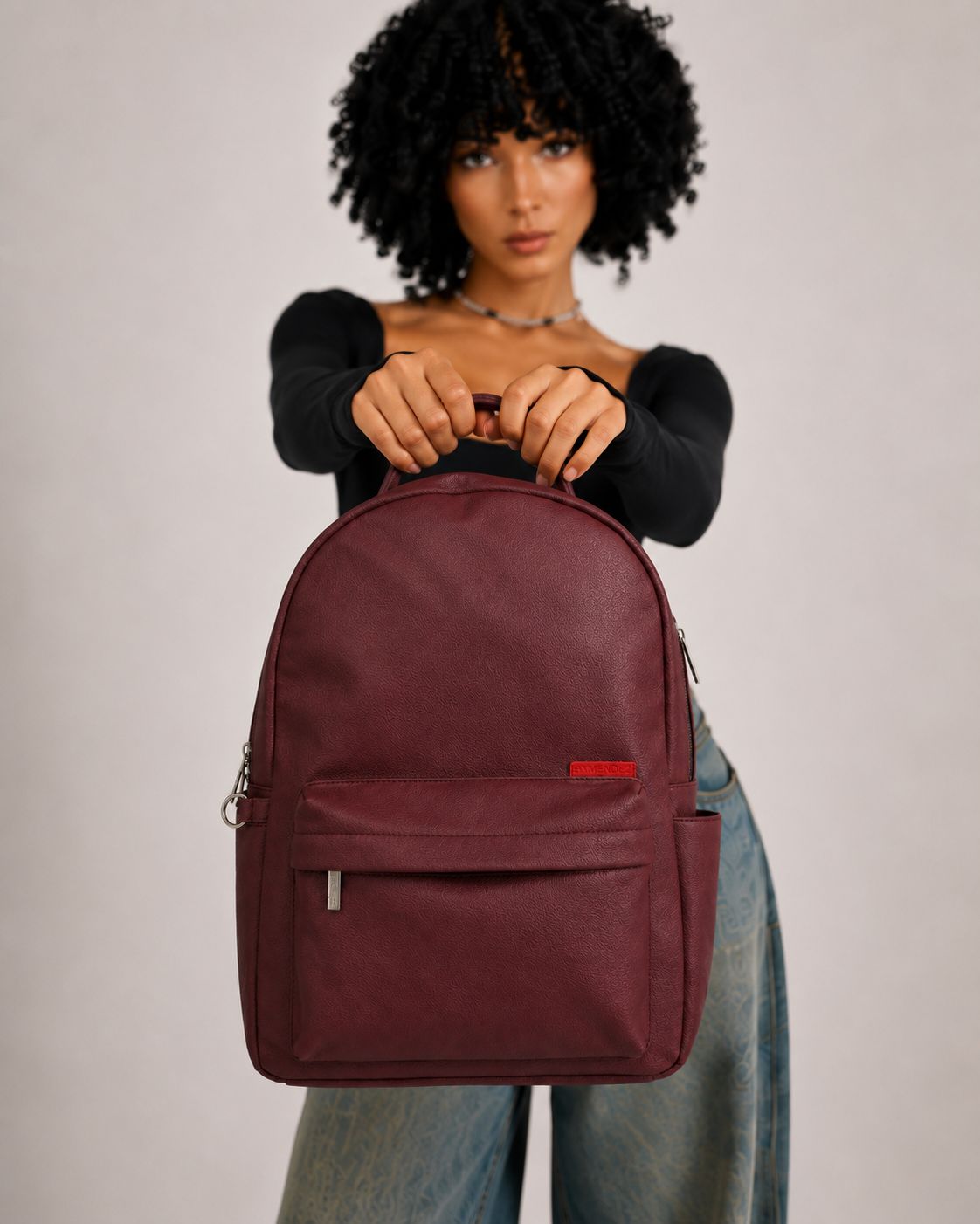 Morral Classic Wine Premium en cuero vegano BYMENDEZ