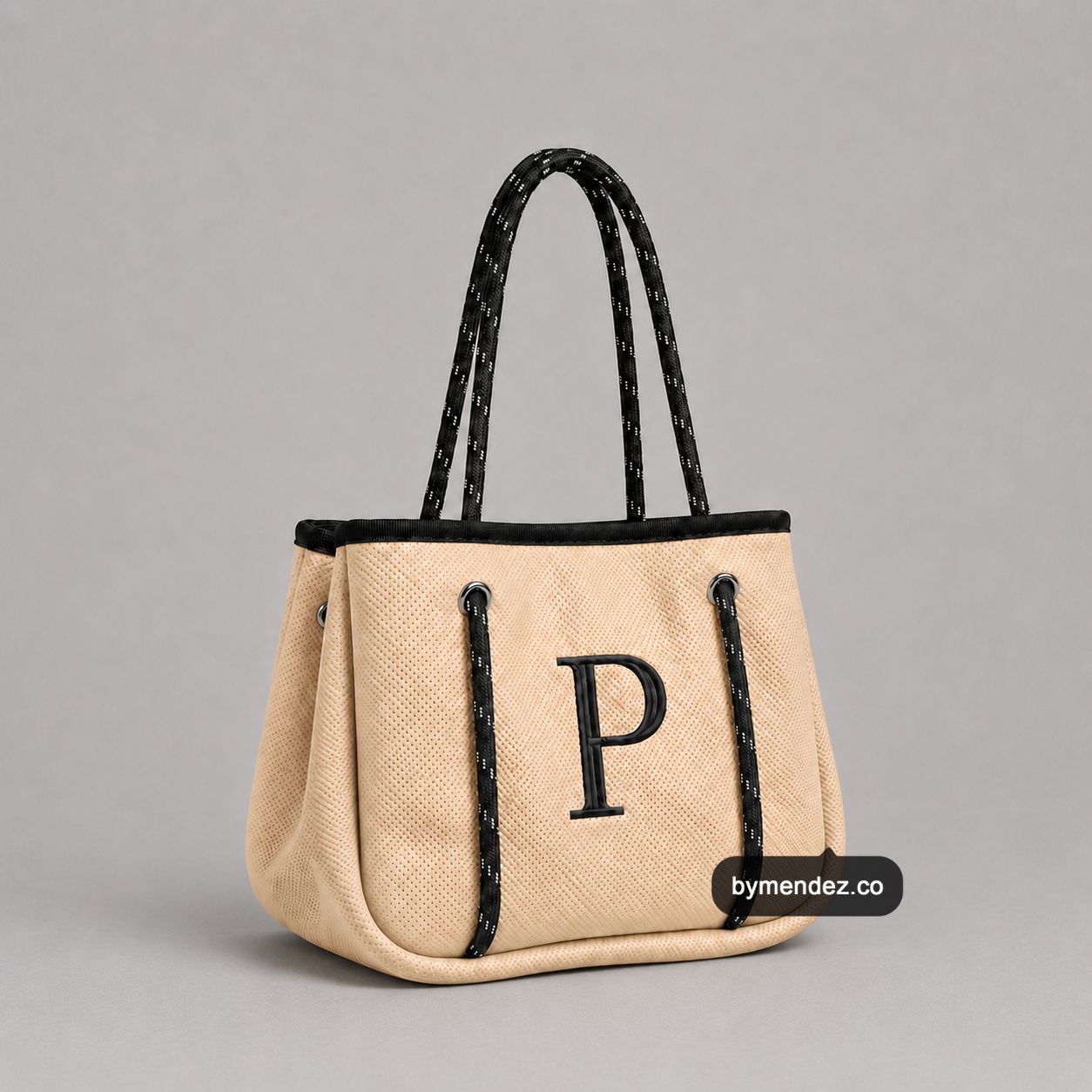 Bolso MINI Tote Bag Beige | Personalizado con tu Inicial