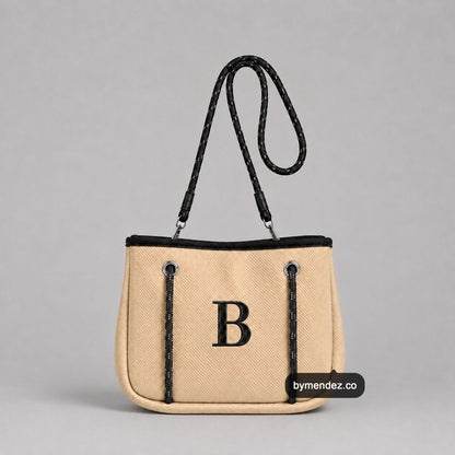 Bolso MINI Tote Bag Beige | Personalizado con tu Inicial