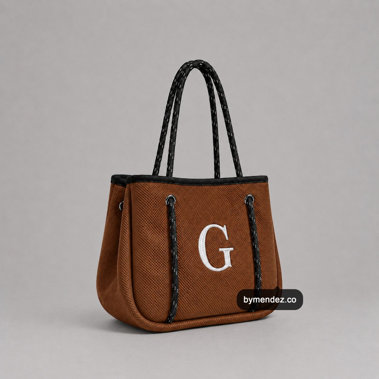 Bolso MINI Tote Bag Brown | Personalizado con tu Inicial