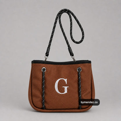 Bolso MINI Tote Bag Brown | Personalizado con tu Inicial