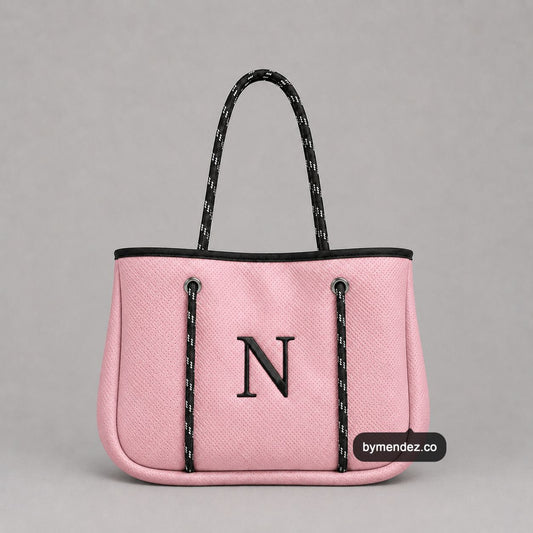 Bolso MINI Tote Bag Pink | Personalizado con tu Inicial