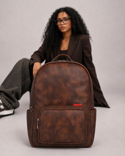 Morral Classic PRO Brown Premium en cuero vegano BYMENDEZ