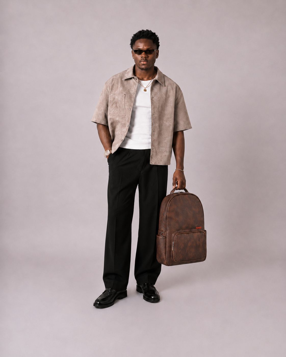 Morral Classic PRO Brown Premium en cuero vegano BYMENDEZ