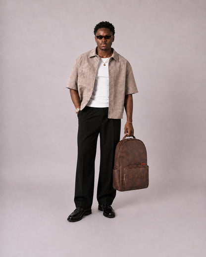 Morral Classic PRO Brown Premium en cuero vegano BYMENDEZ