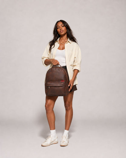 Morral Classic Brown Premium en cuero vegano BYMENDEZ