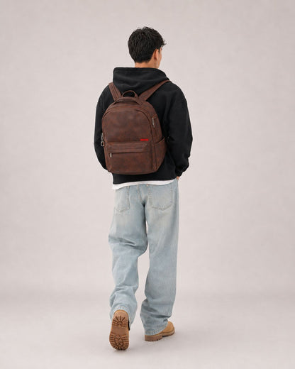 Morral Classic Brown Premium en cuero vegano BYMENDEZ