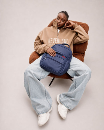 Morral SUPRA Blue, mejor diseño del año, en cuero vegano BYMENDEZ