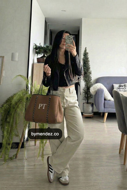 Bolso Tote Bag Brown | Personalizado con Iniciales