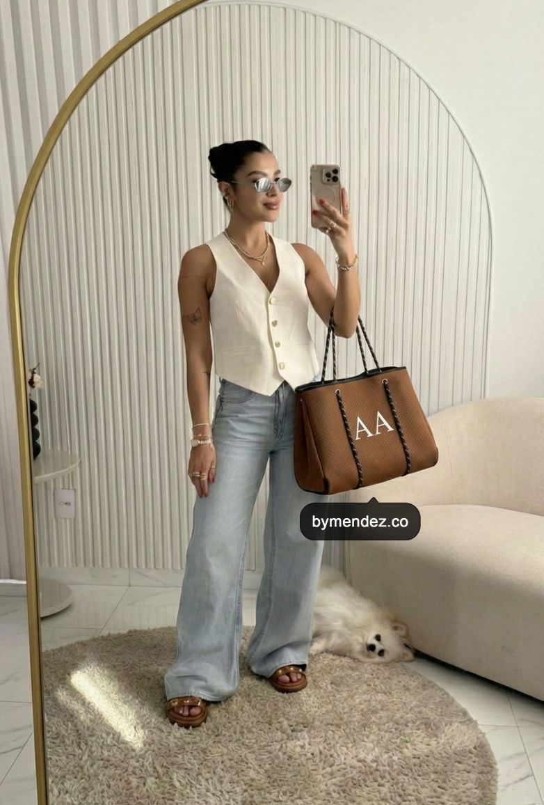 Bolso Tote Bag Brown | Personalizado con Iniciales