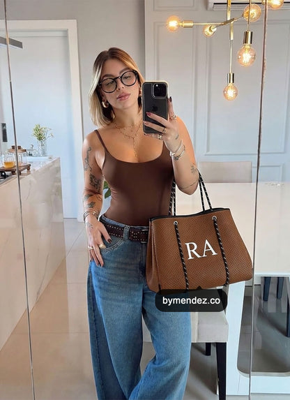 Bolso Tote Bag Brown | Personalizado con Iniciales