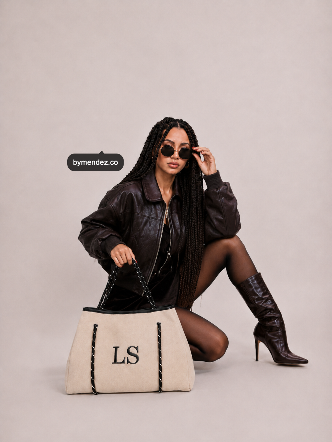 Combo de bolsos Tote Bag personalizados con iniciales, cuero vegano BYMENDEZ
