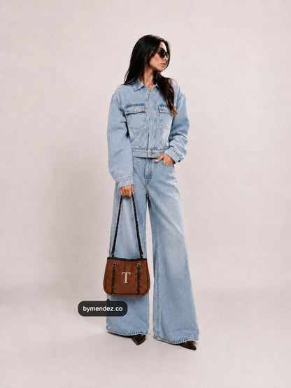 Bolso MINI Tote Bag Brown | Personalizado con tu Inicial