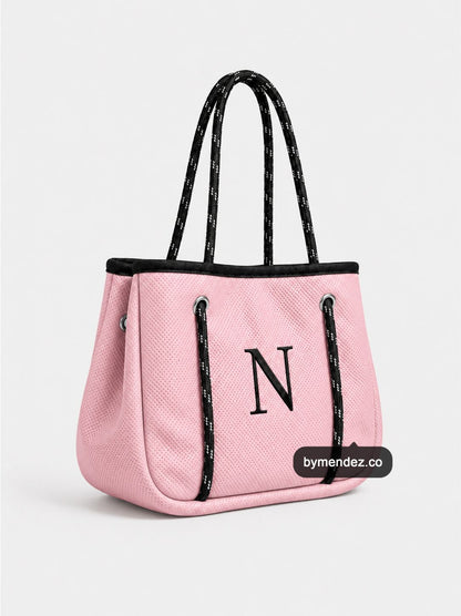 Bolso MINI Tote Bag Pink | Personalizado con tu Inicial