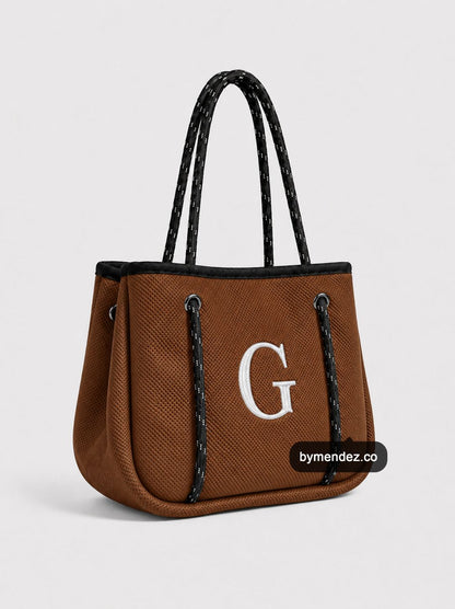 Bolso MINI Tote Bag Brown | Personalizado con tu Inicial