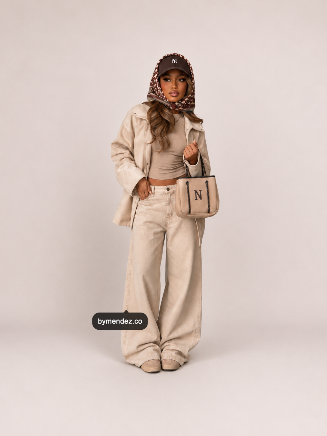 Bolso MINI Tote Bag Beige | Personalizado con tu Inicial