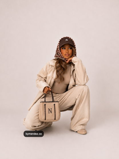 Bolso MINI Tote Bag Beige | Personalizado con tu Inicial