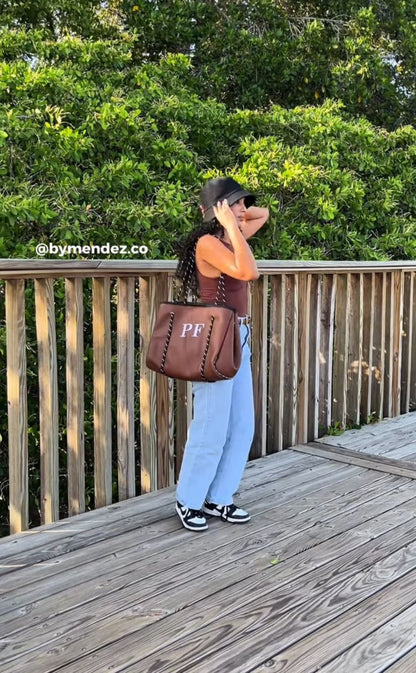 Bolso Tote Bag Brown | Personalizado con Iniciales