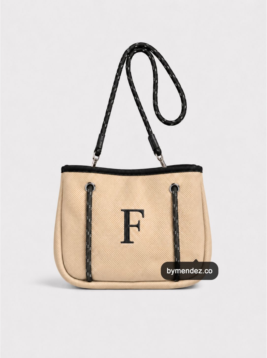 Bolso MINI Tote Bag Beige | Personalizado con tu Inicial