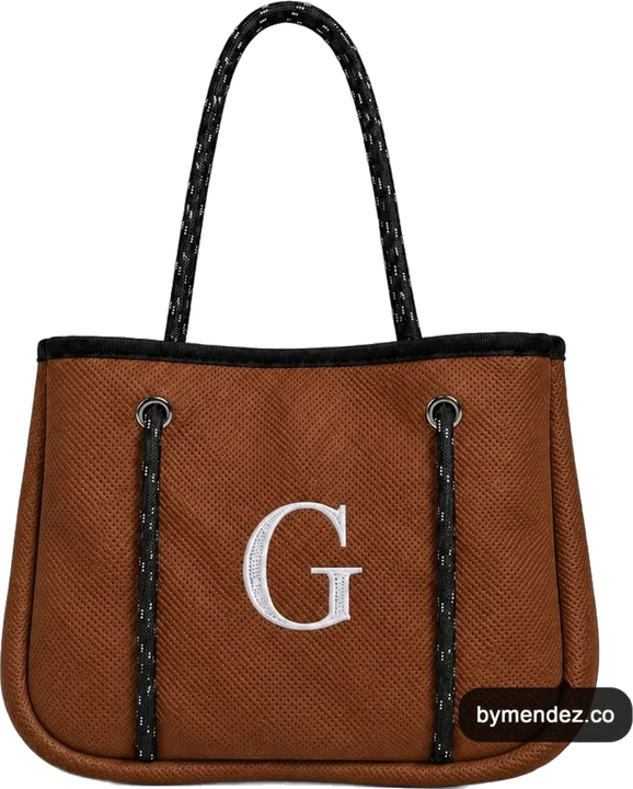 Bolso MINI Tote Bag Brown | Personalizado con tu Inicial: medidas