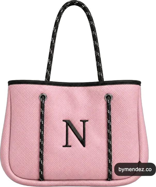 Bolso MINI Tote Bag Pink | Personalizado con tu Inicial: medidas